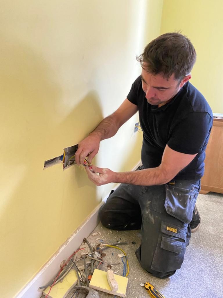 Neat electrical connections by Cardiff Electrician